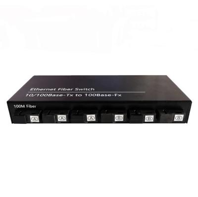 China FTTH FTTB FTTC 10/100Mbps 6 Sc 2rj45 Ethernet Fiber Optic Media Converter Single Mode Switch Fast Converter 25KM for sale