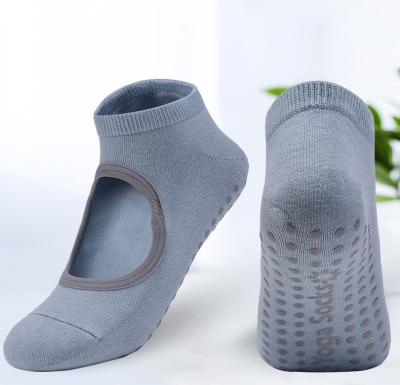 China QUICK DRY Anti Skid Non Slip Yoga Socks For Women Pilates Grip Knock Out Backless Grip Pilates Ballet Socks for sale