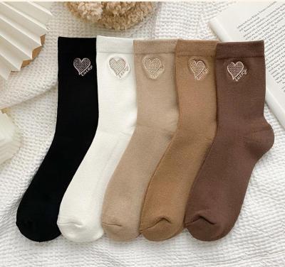 China Antibacterial High Quality Women's Plush Thickened Unique Warm Full Terry Towel Cotton Socks Embroidery Like Valentine's Day Socks for sale