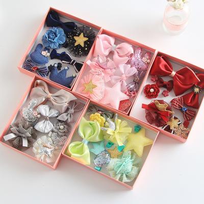 China Fancy Decoration 10 Pcs Princess Infant Kids Girl Baby Hairband Set Hangers Box Gift Headbands Baby Hair Accessories for sale