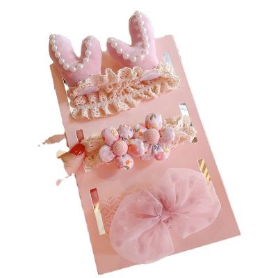 China 3pcs/set 2022 New Decoration Design Fashion Headbands For Kids Flower Cute Bow Baby Lace Hair Band Princess Baby Head Band Accessories for sale