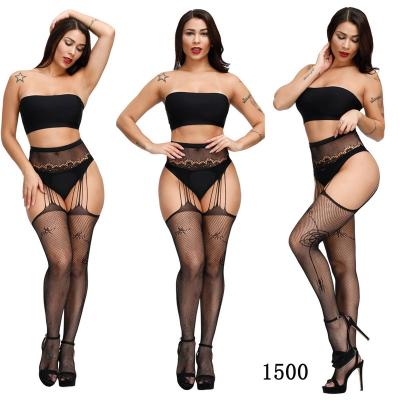 China Lady Women Sexy Fishnet Breathable Big Holes Open Crotch Sexy Bodystocking Stockings for sale