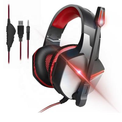 China Powerful Stereo Bass Gaming Headset Headphones Wired Headphones with LED Light and Microphone Stereo Bass Noise Canceling Headsets Laptop Game for sale