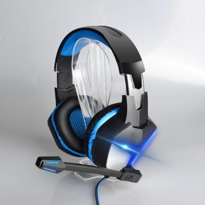 China Perfect Sound Cool Cool Gaming Headset Gaming Headphonest Wired Player with Microphone USB LED Light Headphones Computer Game Player for sale