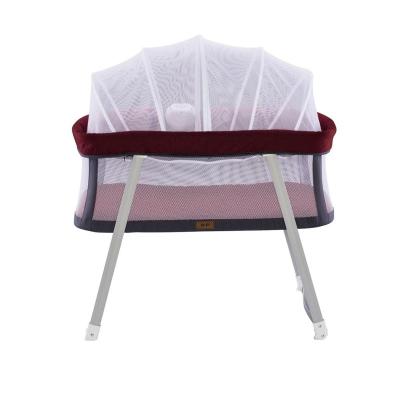 China Steel + Fabric Foldable Baby Cradle With Net Durable Baby Mini Sleep Bed For Infant Bed To Bed for sale