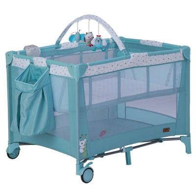 China Cheap Multifunctional Baby Travel Hutch With Toys Barre Foldable Baby Hutch With Rocker Function for sale