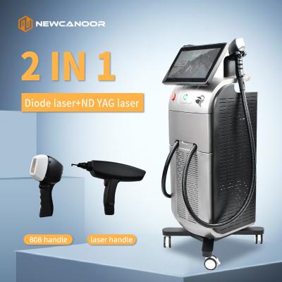 Chine 2 en 1 Laser machine d' épilation et de tatouage double poignée avec laser à diode et laser YAG à vendre