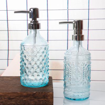 China Sustainable Bathroom Lotion Dispenser Soap Clear Glass Dispenser With Customized Design for sale