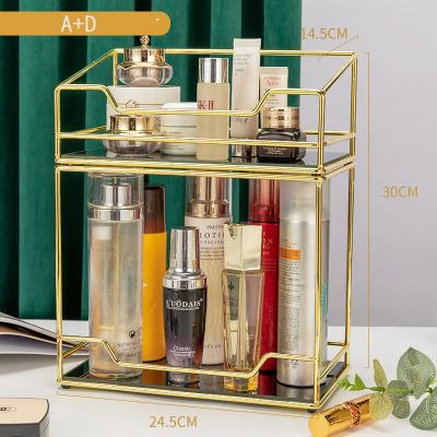 China Storage Drawer Bins Bathroom 2/3/4-Tier Free Space Acrylic Stackable Viable Glass Makeup Organizer Cosmetic Organizer Drawer For Vanity for sale