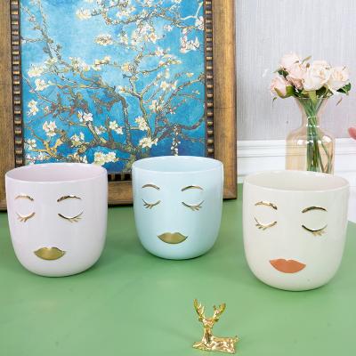 China Wholesale Durable Nordic Creative Antique Design Ceramic Pots Plant Cylindrical Potted Flower Pot for sale