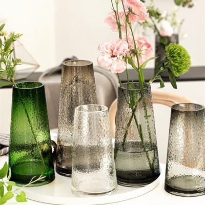 China Best Selling Durable Flower Decorated Clear Cylinder Glass Vase for sale