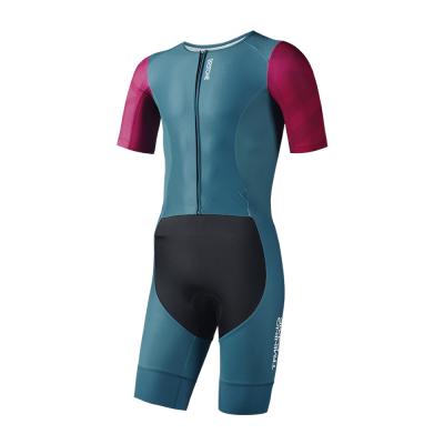 China Breathable Short Sleeve Cycling Tri Suit With Italian Pad Color Custom Logos for sale