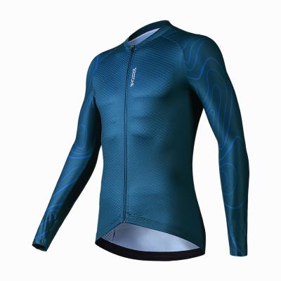 China Tarstone OEM Breathable Men Cycling Jersey Long Sleeve With 3 Back Moisture Wicking Pockets Breathable Quick Dry Cycling Shirt for sale