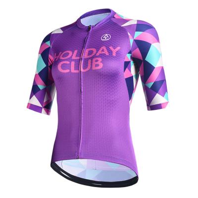 China Breathable Professional Short Sleeve Women Cycling Jersey Top Sets Female Road Bike Skinsuit for sale