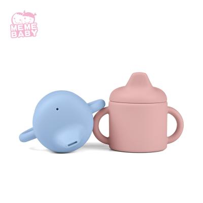 China Kundengebundenes Verkaufs-Silikon-Baby-Schalen-nicht Fleck-Trainings-Satz-Baby-Silikon Straw Drink Cup For Toddler Amazonas heißes und Baby zu verkaufen