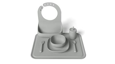 China Customized Silicone Suction Plate Set Dishwasher Safe For Infant for sale