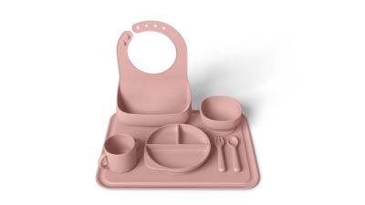 China Microwave Safe Food Grade Silicone Suction Weaning Set Pack Of 6 for sale