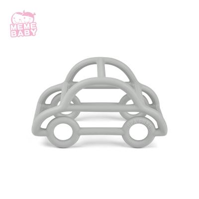 China Food Grade Safe Soft Silicone Teether Chew Toy Gift Set Cute Car Shape for sale