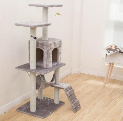 China Viable Wholesale Pet Supplies OEM/ODM Sisal Cat Tree Cat Climbing Frame Custom Tower With Scratch Post for sale