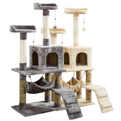 China Cat Climbing Tree House Tower Viable Scratcher Large Wooden Cat Climbing Tree for sale