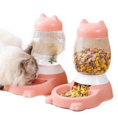 China New Automatic Bear Shaped Bucket Pet Water Feeder And Feeder Integrated Automatic Feeder For Dogs Or Cats for sale