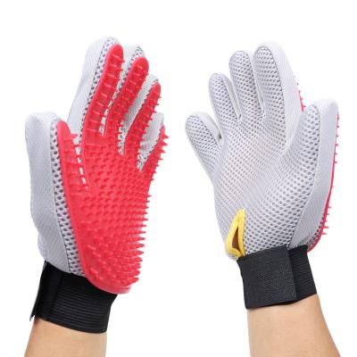 China Small Animals Upgraded 259 Red Needle Cat Dog Five Finger Comb Pet Gloves for sale