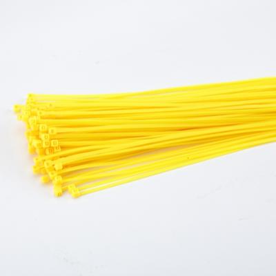 China Colorful PA66 Nylon Zip Wraps 2.5*200 Yellow Heat Resistant Cable Ties 6inch 100pcs for sale