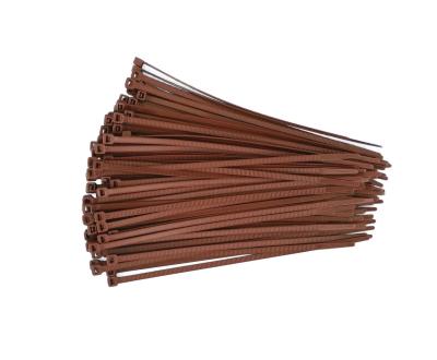 China Nylon UL Approved Brown Plastic Zip Ties High Tensile Nylon66 Cable Ties 200 x 4.8 for sale