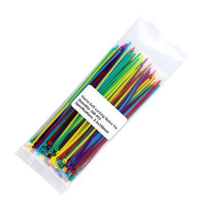 China Nylon Colored Tie Red/Green/Yellow 2.5x150mm PA66 Zip Ties 100pcs for sale