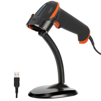 China 1D Tera 2D USB Wired Barcode Reader QR Wired Barcode Scanner with Stand Model D5100Y-Z 30-1000mm for sale