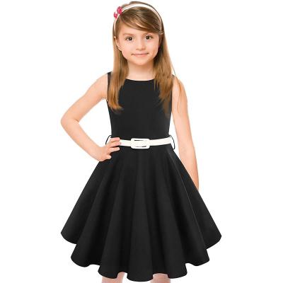 China Washable Girls' Special Occasion Dress 50s Kids Dresses Retro Swing Rockabilly Girls Vintage Sleeveless Dresses for sale