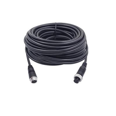 China Parking Line 5M/10M/15M/20M 4 Pin Cable 4-Pin Waterproof Video Cable Aviation Vehicle CCTV Camera Extension Camera Wire Backup for sale