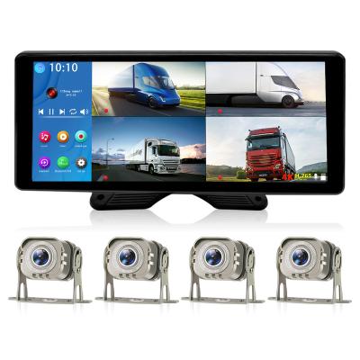 China 10.36 Inch Touch Screen Car Monitor System 4 CH/Channel 12V-24V Stereo 10.36 Inch Rear View Monitor Car Reversing Truck DVR for sale