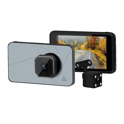 China Auto Car DVR Cam Dash G-sensor VCR Parking Surveillance Night Vision Camcorder 4 Inch HD Waterproof Dual Lens for sale