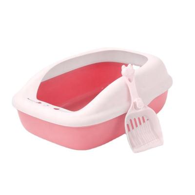 China Open Type Single Toilet Cat Litter Pet Cat Litter Box Reusable Portable Splash Proof Box for sale