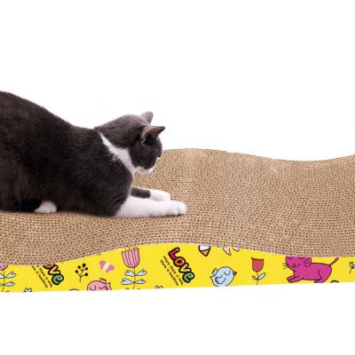 China Viable Factory Wholesale Durable Corrugated Paper Scratcher With Catnip Claw Toys Cat Scratch Grinding Board for sale