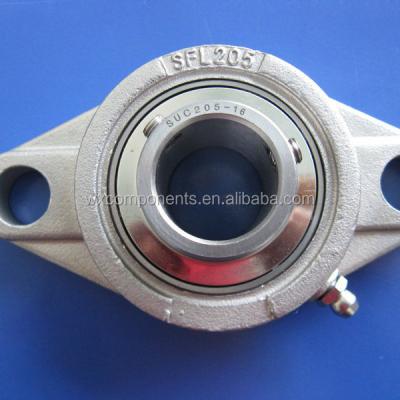 China AISI 304 Stainless Steel 20 mm Stainless Steel Flange Bearing SSUCFL204 2 Unit SUCFL204 Equivalent Bolt Mounted Bearings for sale