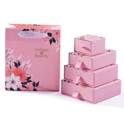 China Hot Selling Elegant Lid Drawer Box Paper Packaging Box Custom Jewelry Boxes and Low Box for sale