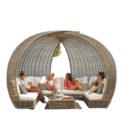 China Contemporary fashion and exquisite design outdoor garden pavilion outdoor wicker day bed for sale