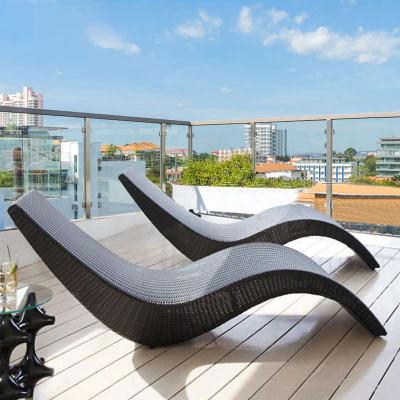 China ANTI-UV Sun Waterproof Sofa Rattan Pool Beach Folding Bed Garden Furniture Set Outdoor for sale