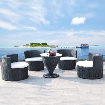 China ANTI-UV waterproof garden sofa 5 piece outdoor sofa tea table combination garden villa courtyard sofa tea table set for sale