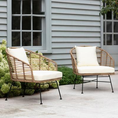 China Waterproof Rattan Woven Combination Outdoor Leisure Tea Table PE Anti-UV PE Sofa Garden Rattan Chair Sofa Furniture for sale