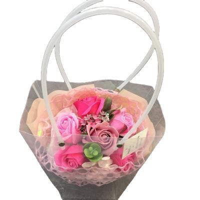 China Fabric New Design Gift Flower Wrapping Soap Rose Bouquet in PVC Bag fade bakerporcelain rose to fade floral bakerencyclopaedia on sale for sale