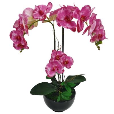 China Artificial Polyester Orchid With Clay Pots Quality 3d Printed Phalaenopsis Orchid for sale