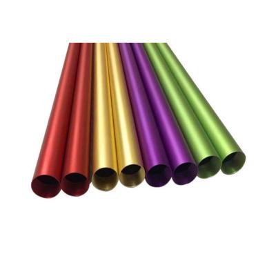 China Colorful Al6061 Al6063 Blasted Alloy Tubing Aluminum Anodized Pipes Round Aluminium Blasting Tubes for sale