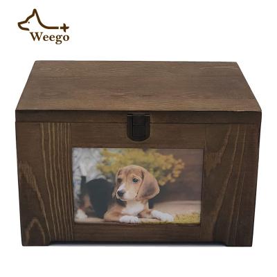 China Weego Sustainable Dog Cremation Caskets With Photo View Dog Cremations Wooden Urn For Cats Hoard Rabbits Pet Keepsake Urns for sale