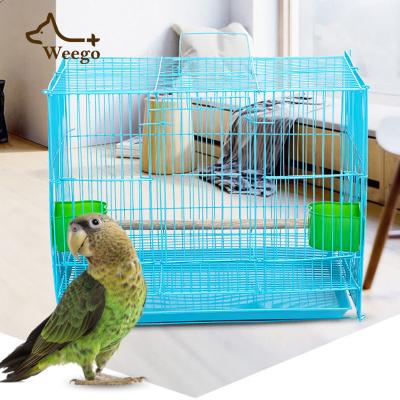 China Stocked Custom Weego Pet Parrot Starling Lark Bird Cage High Quality Carriers Bird Cages 40*30*30cm for sale