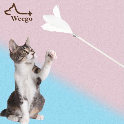 China Viable Cat Feather Teaser Pet Playing Toy Stick Cat Wand Interaction Pet Toys for sale