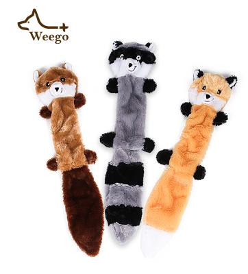 China Stocked Hot Selling Weego Amazon Raccoon Toy Make A Healthy Pet Cat Dog Toy Squeaky Plush Pet Toys for sale