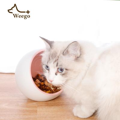 China Weego Sustainable Ceramic Pet Bowl Tilted Cat Dish With Stand Pet Food Feeder Spill Pet Feeding Bowl Not Tilted Cat Dog Basic Bowl for sale